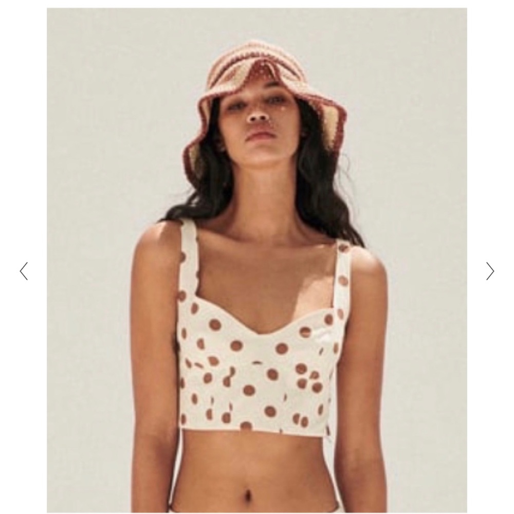 NWT ZARA Brown Polka Dot Crop Top
